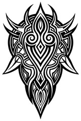 Fototapeta premium Minimalist tribal vector. Black and white color.