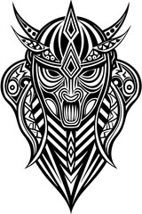 Fototapeta premium Minimalist tribal vector. Black and white color.