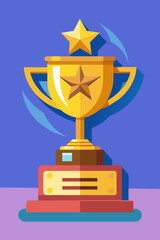 A trophy in minimalist vector style.