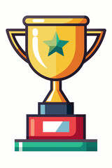 A trophy in minimalist vector style.