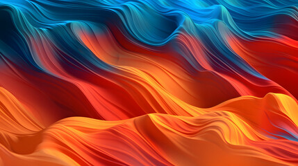 Fototapeta premium Digital orange blue gradient layered wave abstract graphic poster web page PPT background with generative