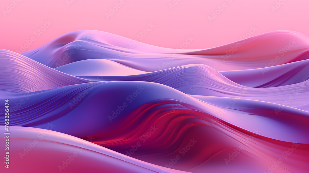Wall mural digital pink purple gradient layered wave abstract graphic poster web page ppt background with gener
