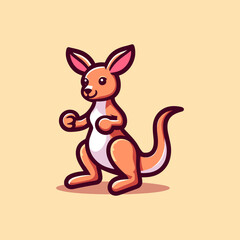 Kangaroo Mascot Logo Illustration Chibi is awesome logo, mascot or illustration for your product, company or bussiness