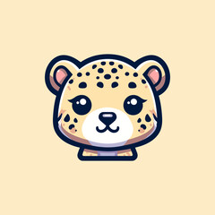 Leopard Mascot Logo Illustration Chibi is awesome logo, mascot or illustration for your product, company or bussiness