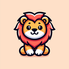 Lion Mascot Logo Illustration Chibi is awesome logo, mascot or illustration for your product, company or bussiness
