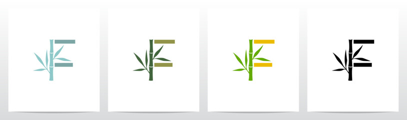 Bamboo On Letter Initial Logo Design F