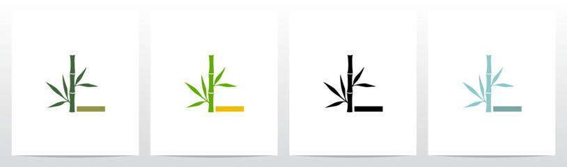 Bamboo On Letter Initial Logo Design L