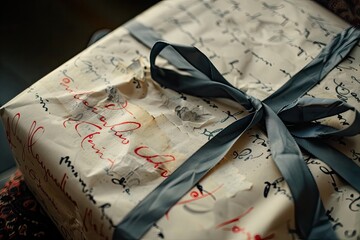 A close-up of a gift revealing a hidden message inside combining surprise with personal sentiment - obrazy, fototapety, plakaty