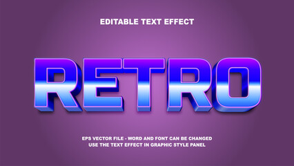 Editable Text Effect Retro 3D Vector Template