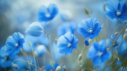Serene Flax Blue Flowers: Beautiful Blooms in a Calming Hue