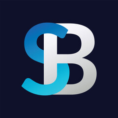 Abstract SB letter logo design template. Vector Logo Illustration.