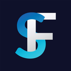 SF Letter logo design vector template.