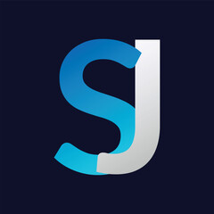 Abstract SJ letter logo design template. Vector Logo Illustration.