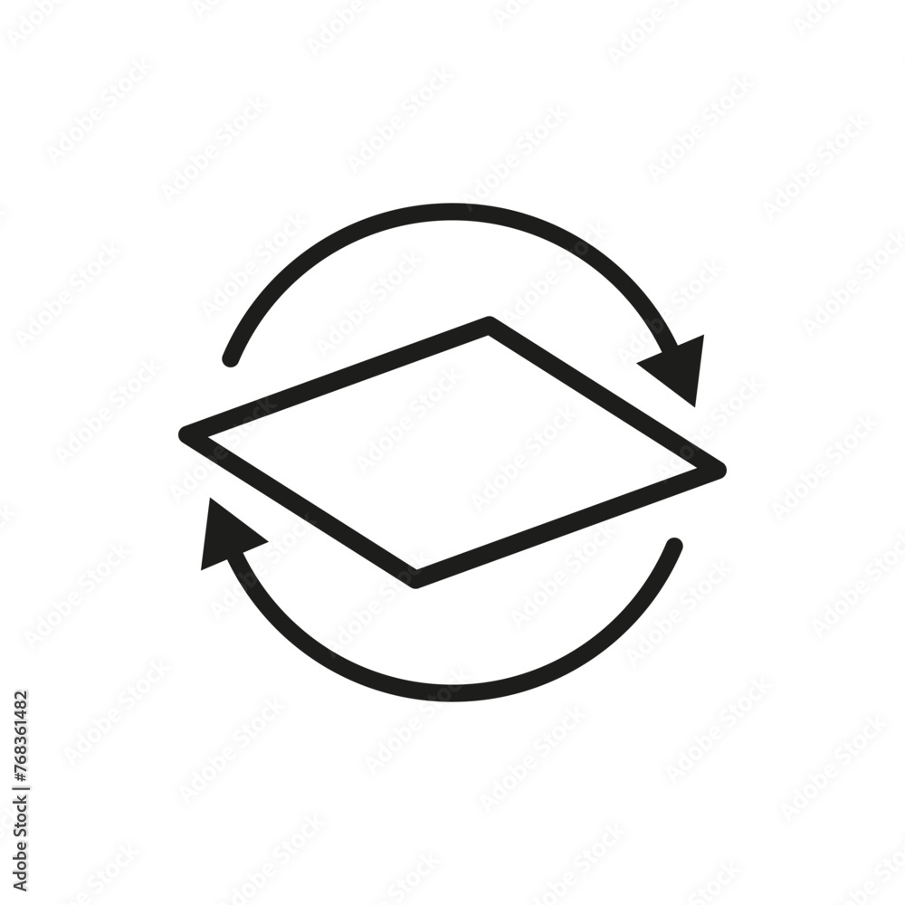Poster continuous cycle arrow. diamond shape center. process flow symbol. vector illustration. eps 10.