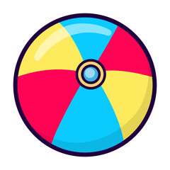 Inflatable striped beach ball. Vector illustration
