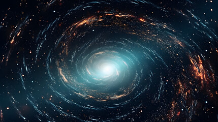 Obraz premium Cosmic space nebula black hole abstract poster web page PPT background with generative