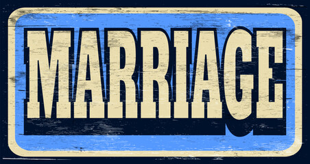 Retro vintage married sign on wood