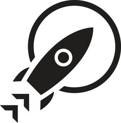 Set of rocket vector icons. Launch spaceship or spacecraft. Rocket fast flying for space. New business start up.