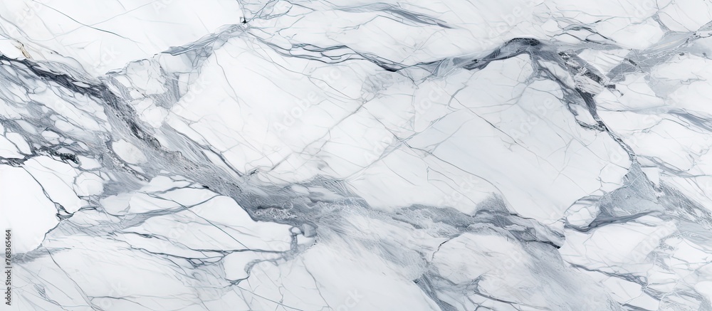 Poster white marble surface with intricate veins and patterns, perfect for elegant designs and backgrounds