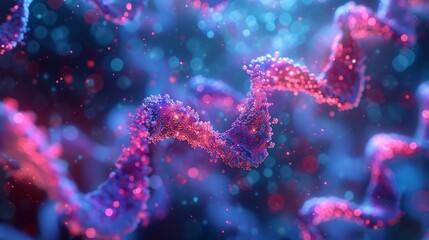 Biotechnological marvel of DNA strands in blue.