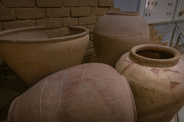 Ancient ceramics in Afrasiab Museum, Samarkand, Uzbekistan