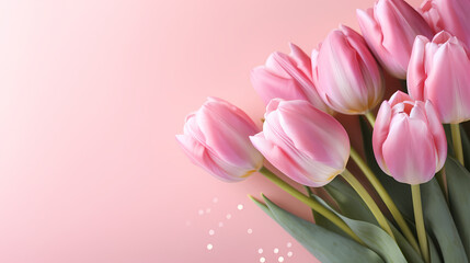 Tulip flowers in pastel colors