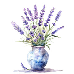 watercolor Lavenders in the vase