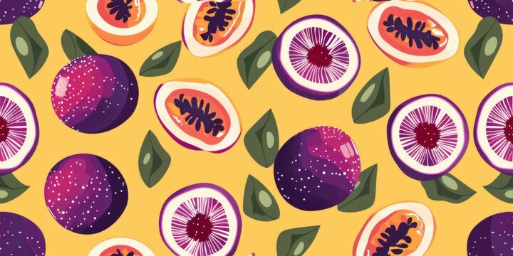 Colorful Exotic Fruit Pattern Background