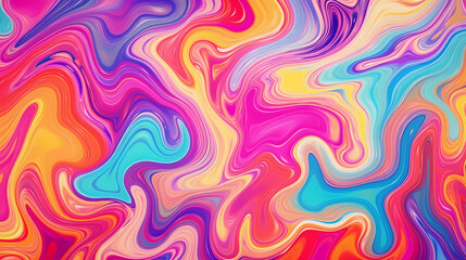 Obraz premium Flowing colorful glowing psychedelic abstract background art