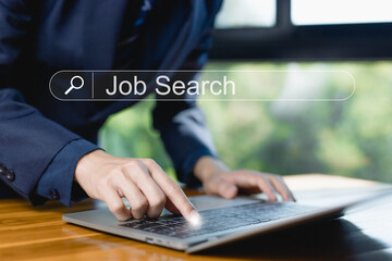 search for jobs on the Internet technology. finding a career from computers, and business...