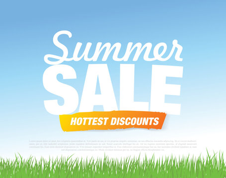 summer sale template banner, vector illustration
