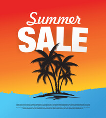 Fototapeta premium summer sale template banner, vector illustration 