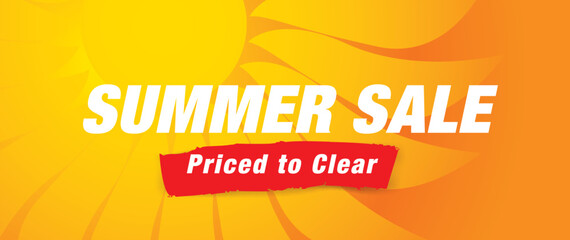 summer sale template banner, vector illustration
