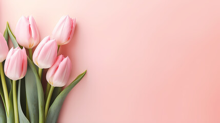Tulips with copy space, spring flowers