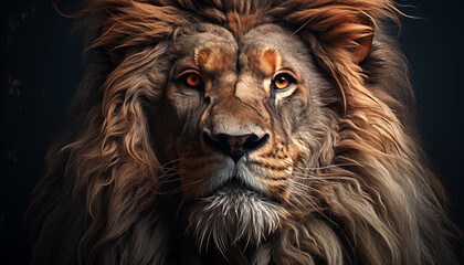 Lion wallpaper image background created with a generative ai technology 