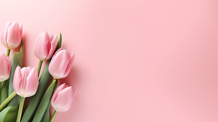Tulips with copy space, spring flowers