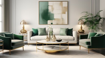 Fototapeta na wymiar interior composition of modern elegant living room 