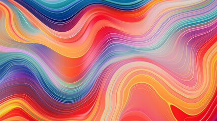 Obraz premium Flowing colorful glowing psychedelic abstract background art