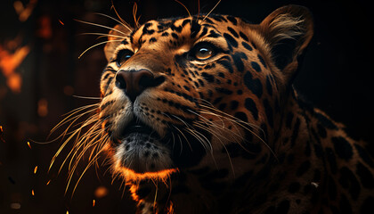 Beautiful Leopard wallpaper image background created with a generative ai technology 