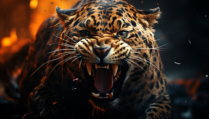 Beautiful Leopard wallpaper image background created with a generative ai technology  - 768371651