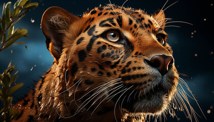 Beautiful Leopard wallpaper image background created with a generative ai technology  - 768371664