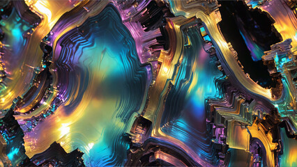 abstract colorful crystal cave - obrazy, fototapety, plakaty