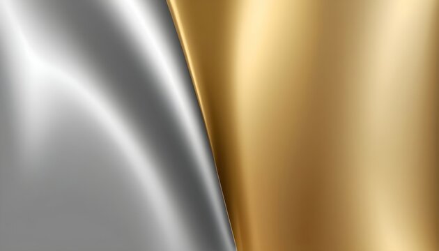 Fluid smooth abstract silver gold holographic shape background