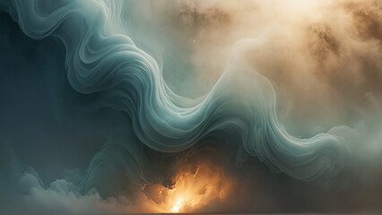 ethereal swirling smoke clouds - obrazy, fototapety, plakaty