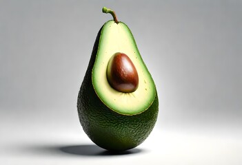 a photo realistic illustration of an avocado