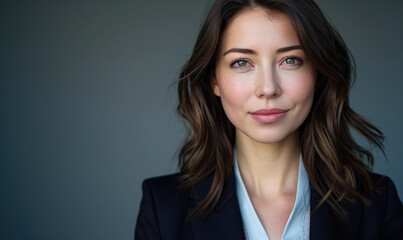 Fototapeta premium A female television producer, poised to greet viewers