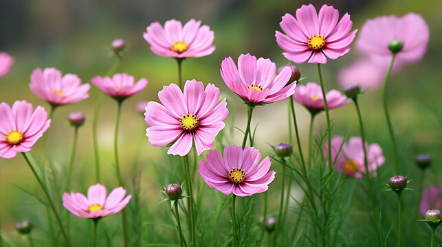 pink cosmos flowers  high definition(hd) photographic creative image