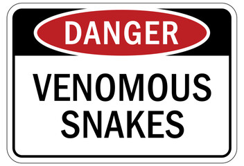 Snake warning sign venomous snake