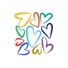 Obraz premium This artwork features an array of beautifully arranged hearts, creatively displayed to capture attention. The abstract nature adds a unique touch, making it a stunning piece sure to captivate viewers.