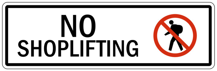 No Shoplifting warning sign